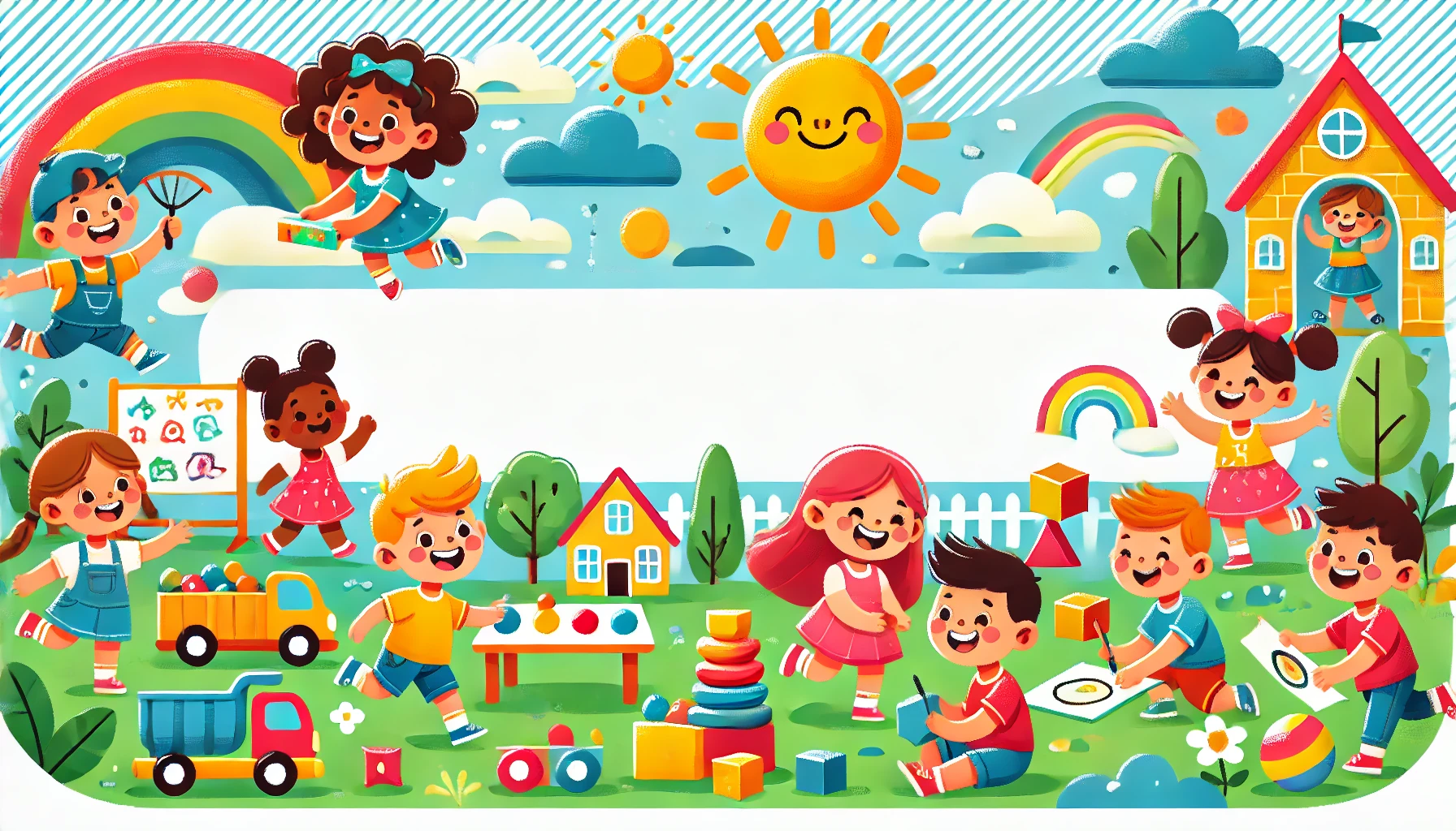 Bunte Illustration eines Kindergartens